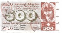 Billetes - Europa - Suiza - 51k - mbc- - 500 francos - num.ref: 8Z22737