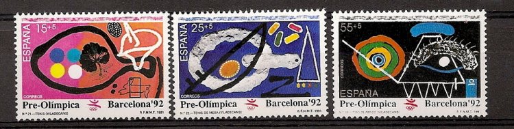 Sellos - Países - España - 2º Cent. (Series Completas) - Juan Carlos I - 1991 - 3134/36 - ** - Click en la imagen para cerrar