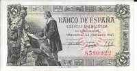 Billetes - EspaÃ±a - Estado EspaÃ±ol (1936 - 1975) - 5 ptas - 460 - ebc+ - 1945 - 5 pts - num. ref: 85909222