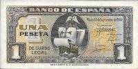 Billetes - España - Estado Español (1936 - 1975) - 1 ptas - 437 - EBC- - Año 1940 - Septiembre - num ref: G2102446