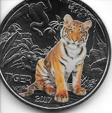 Monedas - Euros - 3€ - Austria - Año 2017 - Tigre - Moneda coloreada
