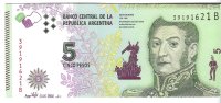 Billetes - America - Argentina - 559 - SC - 2015 - 5 pesos - Num.ref: 39191621B