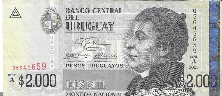 Billetes - America - Uruguay - 92 - MBC - 2003 - 2000 pesos - Num.ref: 05645659 - Click en la imagen para cerrar