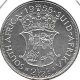 Monedas - Africa - Sudáfrica - 51 - - Año 1955 - 2 1/2 Shilling