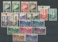 Andorra - Correo Francés - Series completas - ** - 1955/58 - 142/160 - Nuevos Fijasellos
