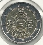 Moneda 2€ - Belgica - SC - Año 2012 - 10 aniversario euro