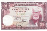 Billetes - EspaÃ±a - Estado EspaÃ±ol (1936 - 1975) - 50 ptas - 483 - EBC - 1951 - Num.ref: A4762468