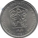 Monedas - Europa - Checoslovaquia - 75 - Año 1081 - 2 coronas