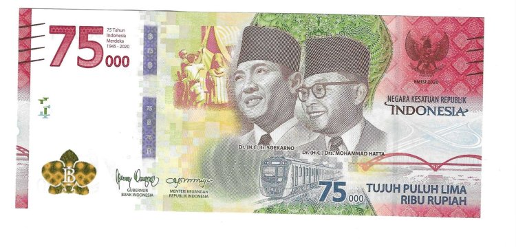 Billetes - Asia - Indonesia - 161 - SC - 1992 - 75000 rupias - Num.ref: DAT190577 - Click en la imagen para cerrar