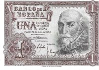 Billetes - EspaÃ±a - Estado EspaÃ±ol (1936 - 1975) - 1 ptas - 446 - SC - 1953 - Num.ref: 4966011 sin serie