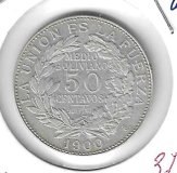 Monedas - America - Bolivia - 175.2 - 1900 - 50 ctv - plata