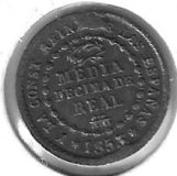 Monedas - EspaÃ±a - Isabel II (1833 - 1868) - 6 - 1853 - medio decimo real - Segovia