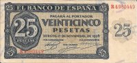 Billetes - EspaÃ±a - Estado EspaÃ±ol (1936 - 1975) - 25 ptas - 472 - mc+ - 1936 - Num.ref: R4980449