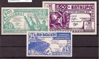 España - II República (1931 - 1939) - 502 Batallón - 3 billetes