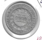 Monedas - America - Brasil - 465 - 1863 - 1000 - plata