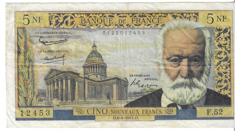 Billetes - Europa - Francia - 141 - MBC+ - 1961 - 5 nuevos francos - Num.ref: 12453 - Click en la imagen para cerrar