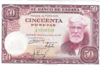 Billetes - EspaÃ±a - Estado EspaÃ±ol (1936 - 1975) - 50 ptas - 483 - EBC - 1951 - Num.ref: A3012243
