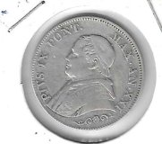 Monedas - Europa - Italia (Estados Italianos) - 1377.2 - 1866 - lira - plata - Estados Papales