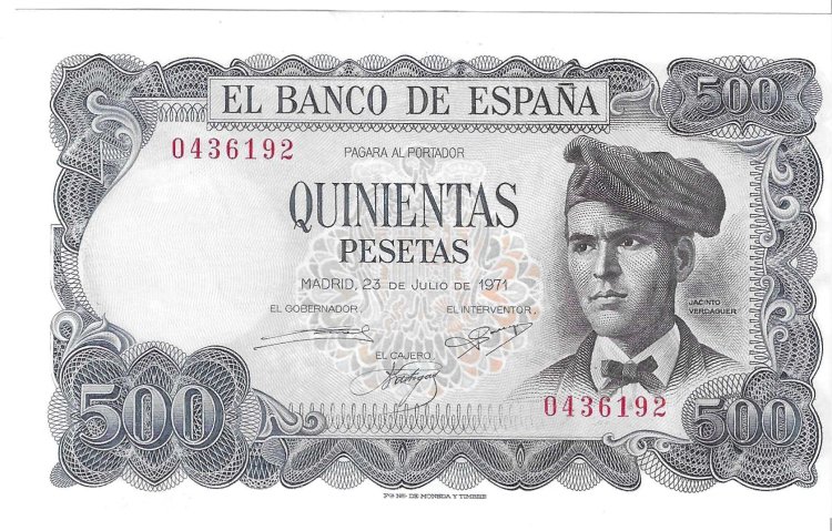 Billetes - EspaÃ±a - Estado EspaÃ±ol (1936 - 1975) - 500 ptas - 507 - SC - 1971 - Num.ref: 0436192 - sin serie - Click en la imagen para cerrar