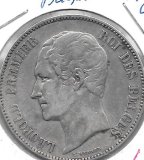 Monedas - Europa - Belgica - 17 - 1850 - 5 francos
