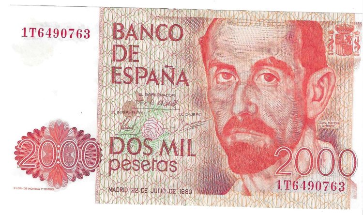 Billetes - EspaÃ±a - Juan Carlos I (1975 - 2014) - 2000 ptas - 532 - EBC - 1980 - Num.ref: 1T6490763 - Click en la imagen para cerrar