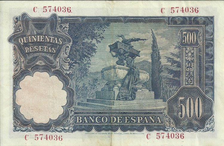 Billetes - España - Estado Español (1936 - 1975) - 500 ptas - 504 - mbc+ - 15/11/1951 - ref.C574036 - Click en la imagen para cerrar