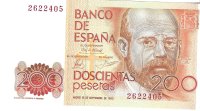 Billetes - EspaÃ±a - Juan Carlos I (1975 - 2014) - 200 ptas - 533 - SC - 1980 - Num.ref: 2622405 sin serie