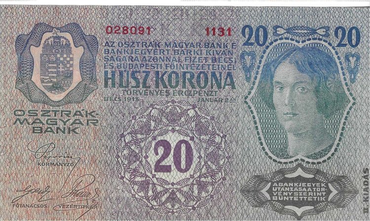 Billetes - Europa - Austria - 53A - SC - 1913 - 20 coronas - Num.ref: 1131 - Click en la imagen para cerrar