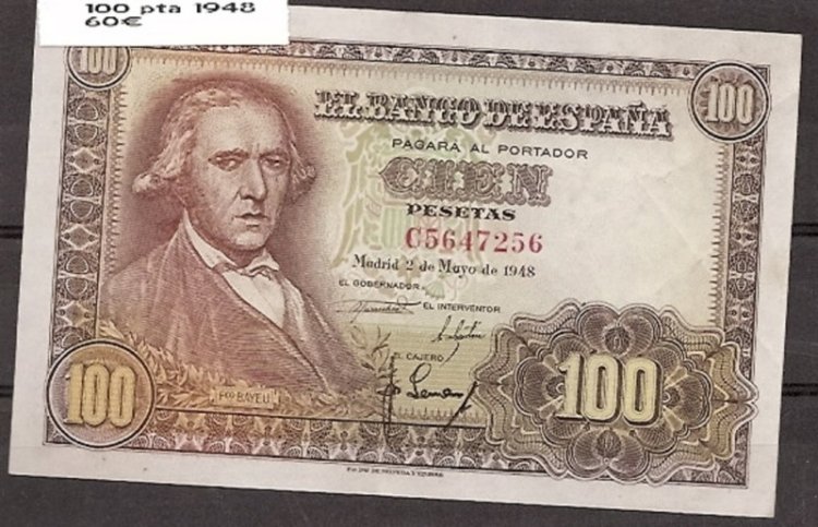 Estado Español (1936 - 1975) - 100 ptas - 490 - ebc - 2/5/1948 - ref.C5647256 - Click en la imagen para cerrar
