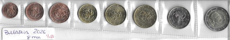 Monedas - Euros - ColecciÃ³n en tiras - Bulgaria - - 2026 - ColecciÃ³n 8 monedas - Click en la imagen para cerrar