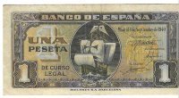 Billetes - EspaÃ±a - Estado EspaÃ±ol (1936 - 1975) - 1 ptas - 437 - MBC+ - Num.ref: C7210959