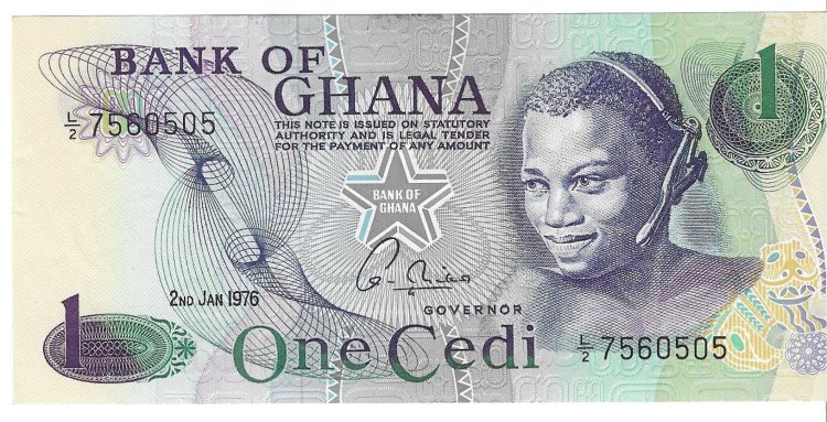 Billetes - Africa - Ghana - - SC - 1976 - cedi - Num.ref: 7560505 - Click en la imagen para cerrar