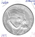 Monedas - Asia - India - 197.1 - 1972 - 10 rupias - plata