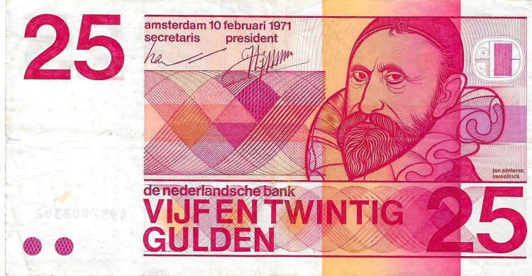 Billetes - Europa - Holanda - 92 - MBC - 1971 - 25 gulden - Num.ref: 4937908302 - Click en la imagen para cerrar