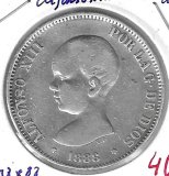 Monedas - EspaÃ±a - Alfonso XIII ( 17-V-1886/14-IV) - 141 - 1888*18*88 - 5 pesetas - plata