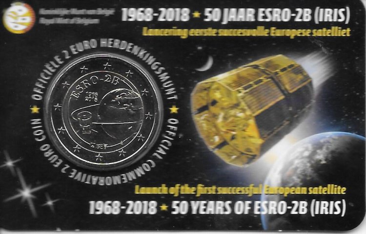 Monedas - Euros - 2€ - Belgica - Año 2018 - Satélite - Click en la imagen para cerrar