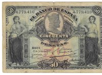 Billetes - EspaÃ±a - Carlos VII (1868 - 1909) - 319 - MBC- - 1907 - 50 pesetas - Num.ref: 4779410