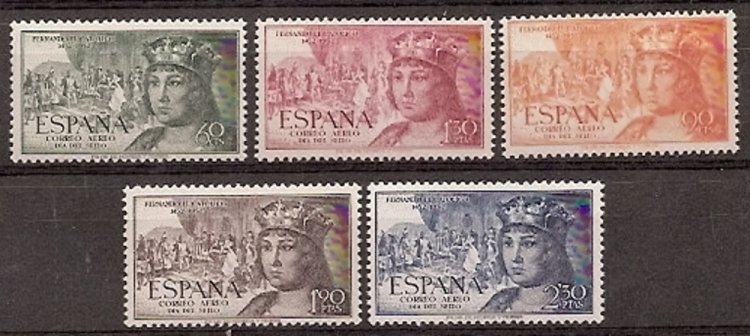 Sellos - Países - España - 2º Cent. (Series Completas) - Estado Español - 1952 - 1111/15 - ** - Click en la imagen para cerrar