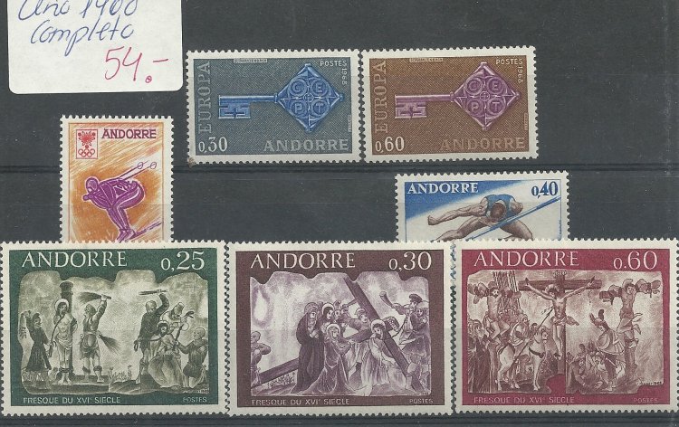 Andorra - Correo Francés - Años completos - Año 1968 - Click en la imagen para cerrar