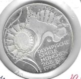 Monedas - Europa - Alemania - 133 - 1972 - 10 marcos - plata