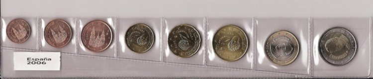 Colecci&oacute;n en tiras - Espa&ntilde;a - sc - A&ntilde;o 2006 - 8 monedas - Click en la imagen para cerrar