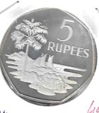Monedas - Africa - Islas Seychelles - 19a - 1974 - 5 rupias - plata