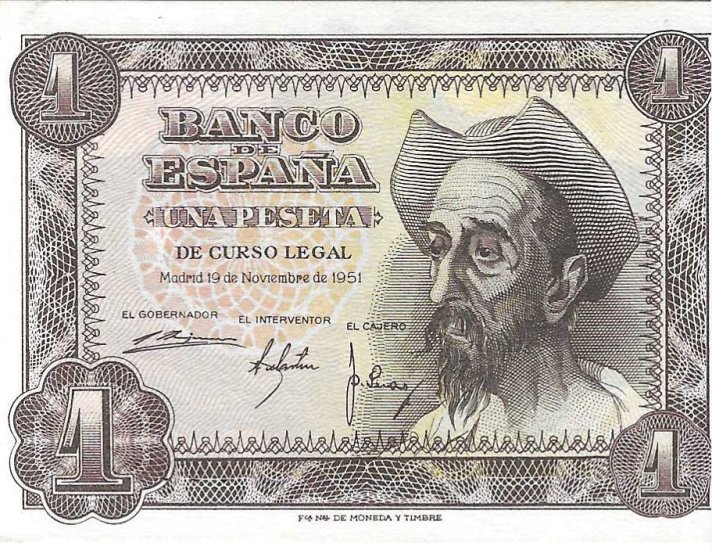 Billetes - EspaÃ±a - Estado EspaÃ±ol (1936 - 1975) - 1 ptas - 444 - SC - 1951 - Num.ref: 9367952 sin serie - Click en la imagen para cerrar