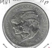Monedas - Europa - Gran BretaÃ±a - 925 - 1981 - 25 pence - Crown