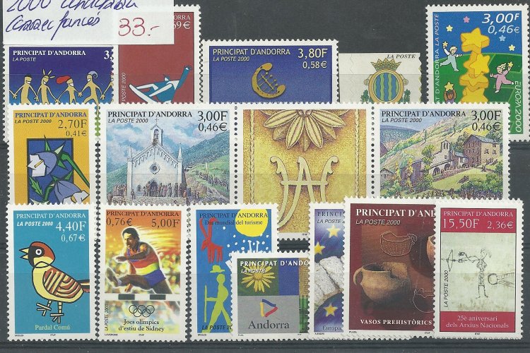 Andorra - Correo Francés - Años completos - Año 2000 - Click en la imagen para cerrar
