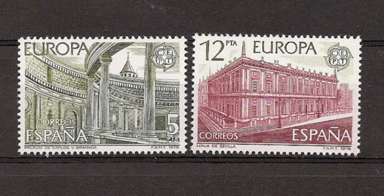 Sellos - Países - España - 2º Cent. (Series Completas) - Juan Carlos I - 1978 - 2474/75 - ** - Click en la imagen para cerrar