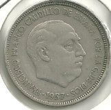 Monedas - España - Estado Español (18-VII-1936 / 20 - 005 pesetas - 314 - Año 1957*65