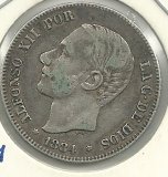 Monedas - España - Alfonso XII (29-XII-1874 / 28-XI - 094 - Año 1883 - 2 pesetas