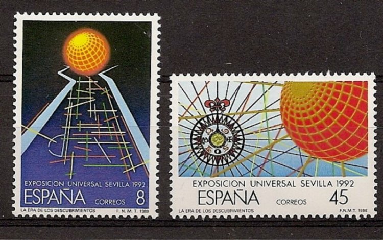 Sellos - Países - España - 2º Cent. (Series Completas) - Juan Carlos I - 1988 - 2939/40 - ** - Click en la imagen para cerrar