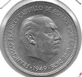 Monedas - España - Estado Español (18-VII-1936 / 20 - 005 pesetas - 304 - Año 1949*19*50